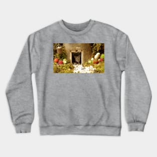 George the mouse in a log pile house Crewneck Sweatshirt
